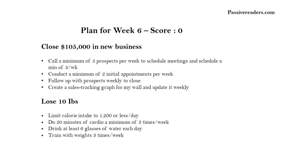 Develop 12 week plan 